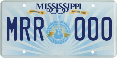 MS license plate MRR000