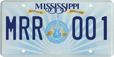 MS license plate MRR001