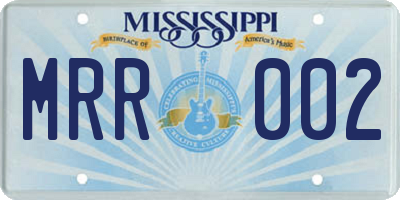 MS license plate MRR002