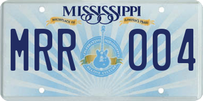 MS license plate MRR004