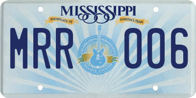 MS license plate MRR006