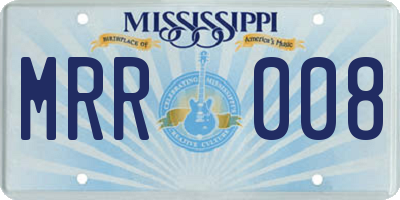 MS license plate MRR008