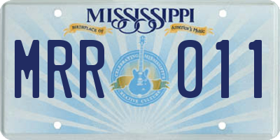 MS license plate MRR011
