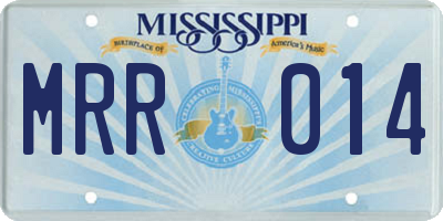 MS license plate MRR014