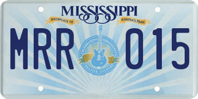 MS license plate MRR015