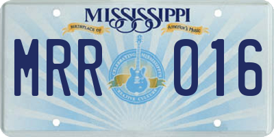 MS license plate MRR016
