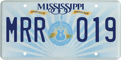 MS license plate MRR019