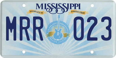 MS license plate MRR023