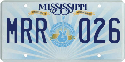 MS license plate MRR026