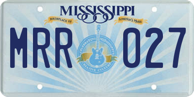 MS license plate MRR027