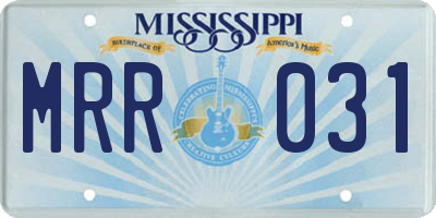 MS license plate MRR031