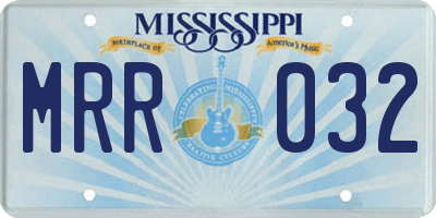MS license plate MRR032