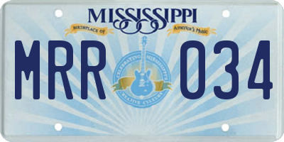 MS license plate MRR034