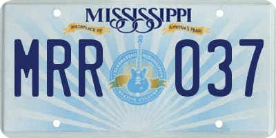 MS license plate MRR037