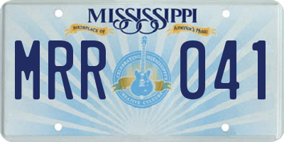 MS license plate MRR041