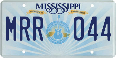 MS license plate MRR044