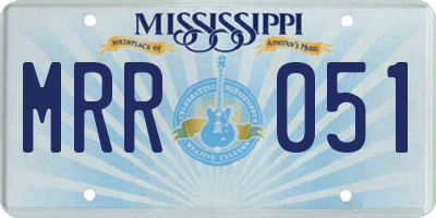 MS license plate MRR051
