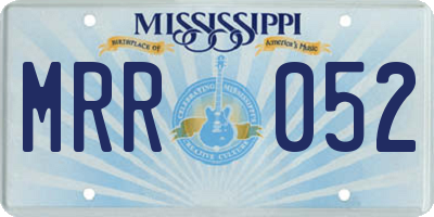 MS license plate MRR052