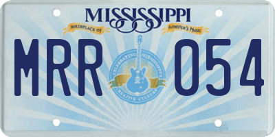 MS license plate MRR054