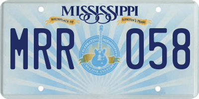 MS license plate MRR058