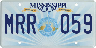 MS license plate MRR059