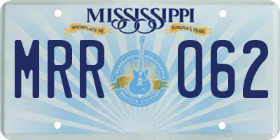 MS license plate MRR062