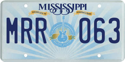 MS license plate MRR063