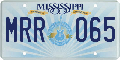 MS license plate MRR065