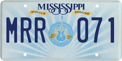 MS license plate MRR071