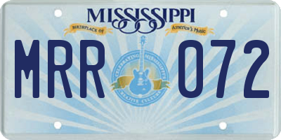 MS license plate MRR072