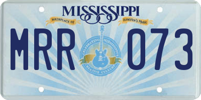 MS license plate MRR073