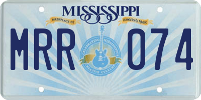 MS license plate MRR074