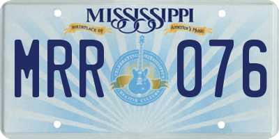 MS license plate MRR076