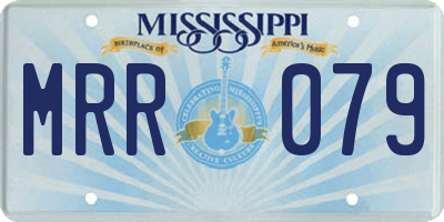 MS license plate MRR079