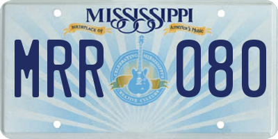 MS license plate MRR080