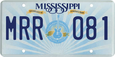 MS license plate MRR081