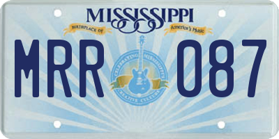 MS license plate MRR087