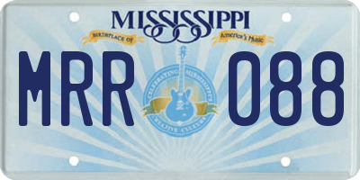 MS license plate MRR088