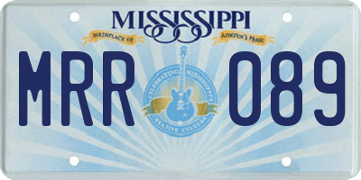 MS license plate MRR089