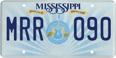MS license plate MRR090