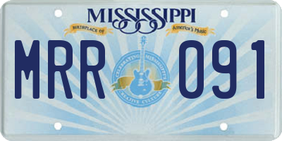 MS license plate MRR091