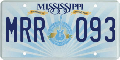 MS license plate MRR093