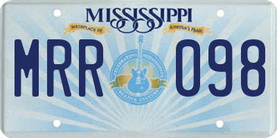 MS license plate MRR098