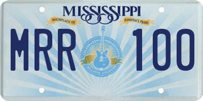 MS license plate MRR100