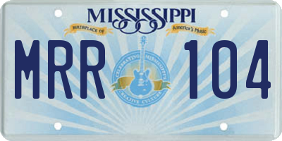 MS license plate MRR104