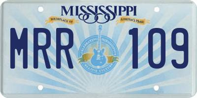 MS license plate MRR109