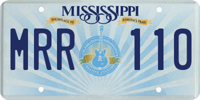 MS license plate MRR110
