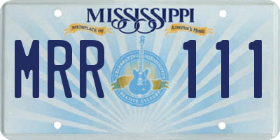 MS license plate MRR111