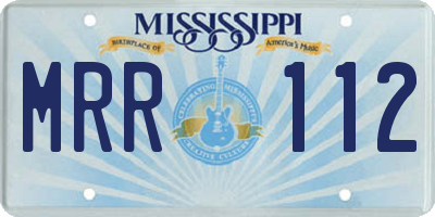 MS license plate MRR112