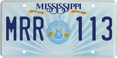 MS license plate MRR113